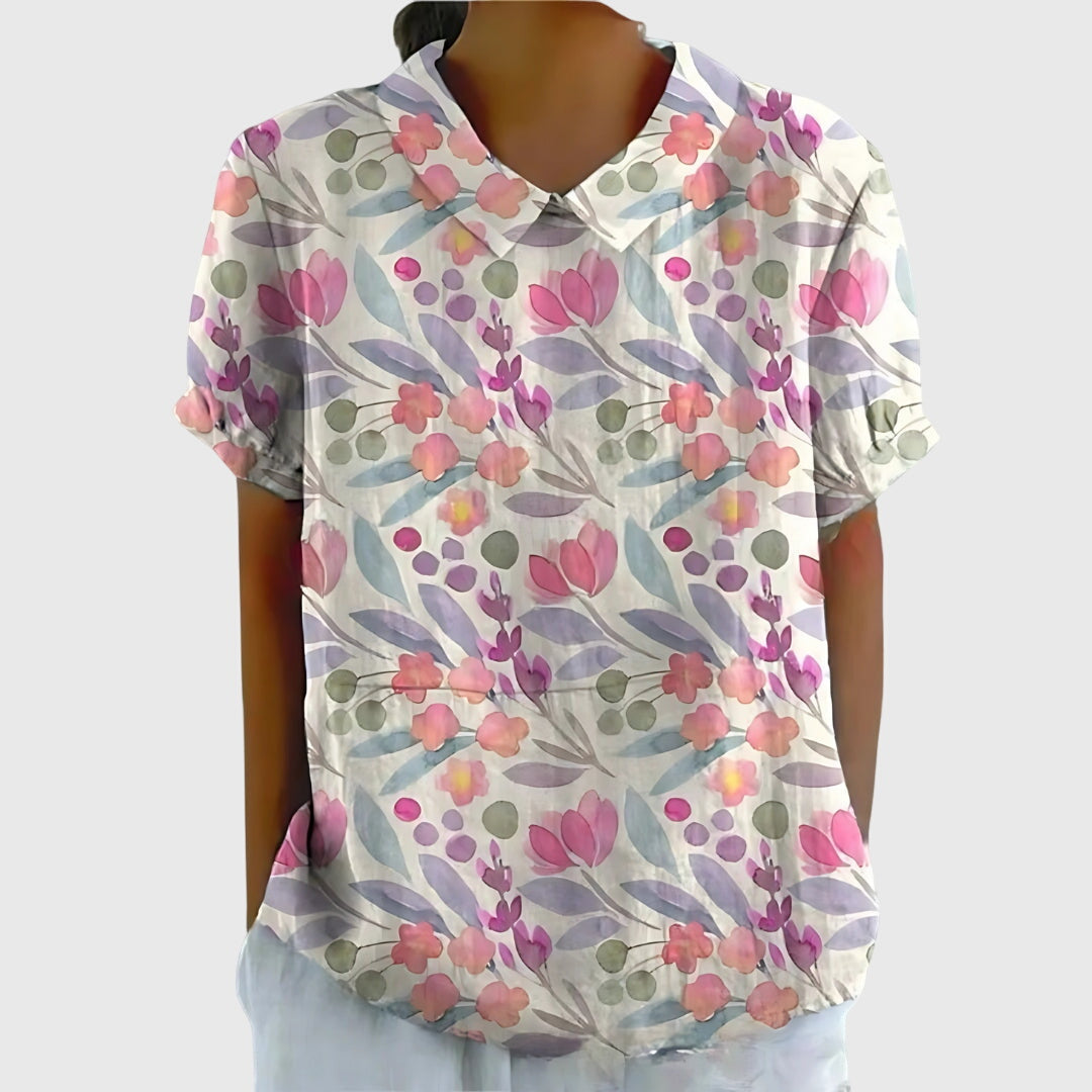White Floral Print / 3XL