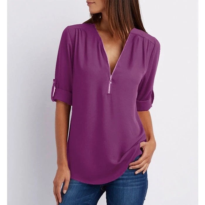 Gwen | Chic Zipper Blouse