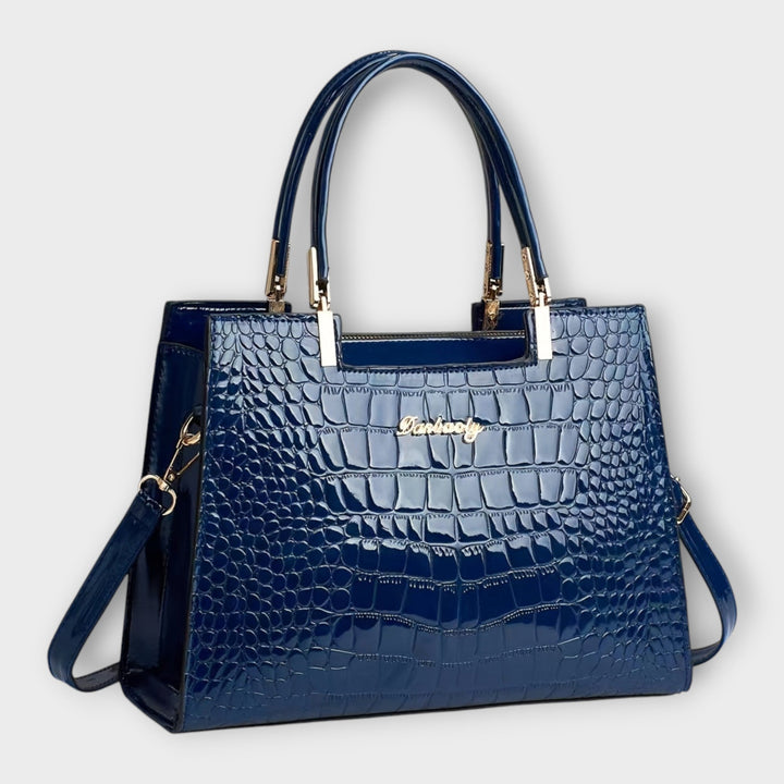 Olivia | Glossy Crocodile Pattern Handbag