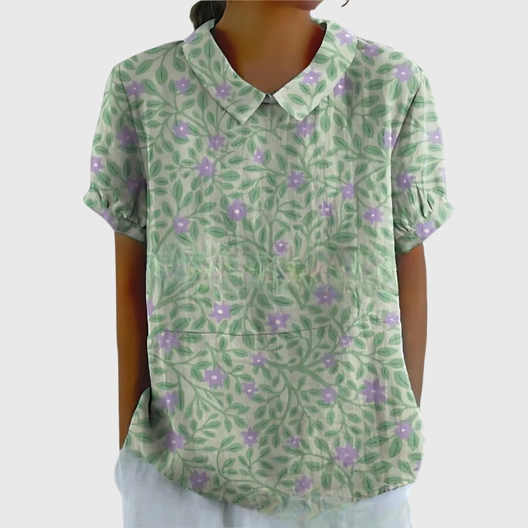 Green with Floral Print / 3XL